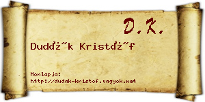 Dudák Kristóf névjegykártya