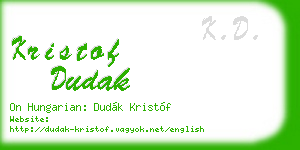 kristof dudak business card
